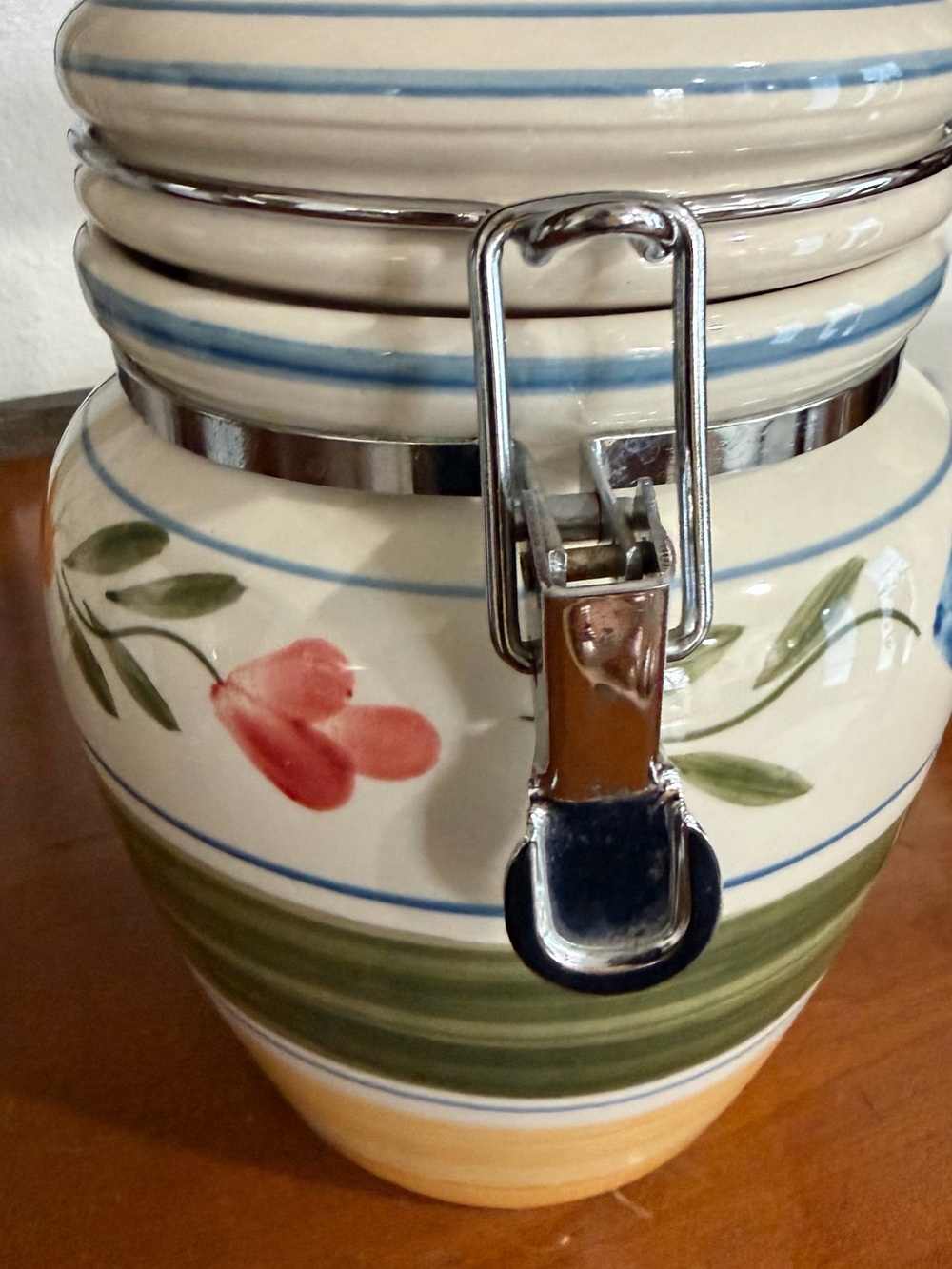 Vintage Gibson Ceramic Floral Canister Jar Storage Cottagecore Kitchen Decor - Picture 4 of 6